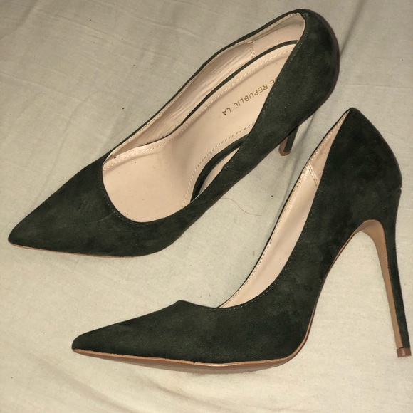 Lola Shoetique Shoes - LOLA SHOETIQUE Suede green high heels